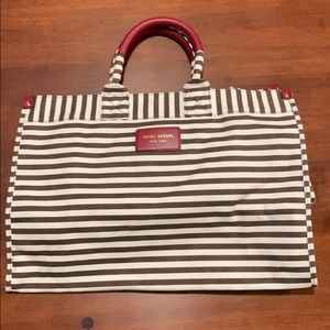 HENRI BENDEL Stripe + Red Weekend Tote
